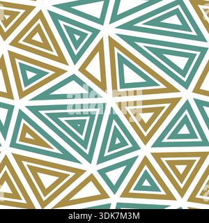Abstract pattern of triangles. Multiple repeated inner triangles. Big shape size. Multicolored style. Seamless pattern. Amazing vector tiles. Stock Vector