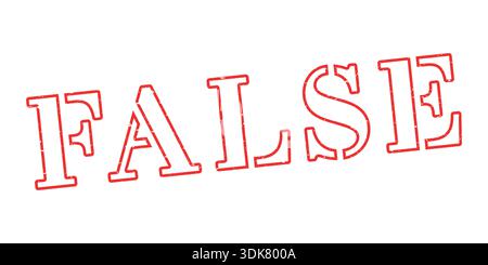 Red false ink stamp with grunge texture vector stock illustration Stock Vector