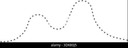Arrow path line chart representing downward trend movement. Stock Vector