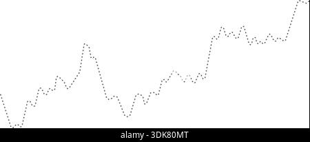 Arrow path line chart representing upward growth movement. Stock Vector