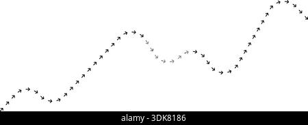 Arrow path line chart representing stock trend direction. Stock Vector