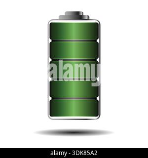 Modern Full Battery Icon Isolated on White Background Stock Vector