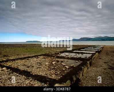 View ENE of the Saunders-Roe (Saro) World War Two Catalina Flying Boat launch slipway at Fryars Bay, Llanfaes, Anglesey, Wales, UK, in use 1939-45. Stock Photo