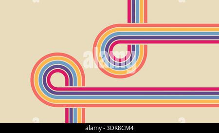 colorful stripes creating a vintage geometric pattern Stock Photo