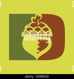 A clean and modern initial letter D pine cone icon design, ideal for nature, forest, eco, organic, and sustainability concepts, suitable for apps, web Stock Vector