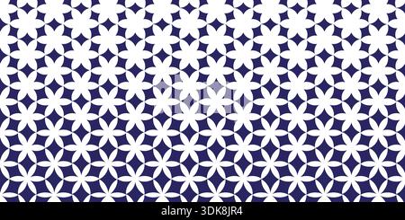 Seamless geometric floral pattern with repeating flower shapes. Stock Vector
