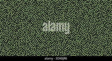 Abstract Organic Maze Seamless Pattern in Green  Modern Labyrinth Texture Background. Stock Vector