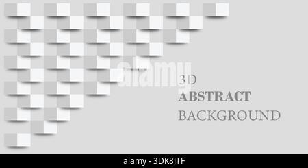 3D White Geometric Abstract Background  Clean Modern Minimal Design. Stock Vector