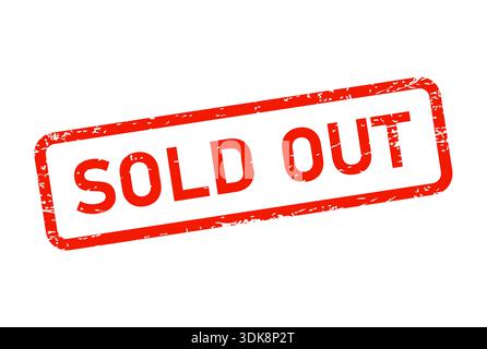Sold out stamp, out of stock seal, shabby stamp, vector Stock Vector