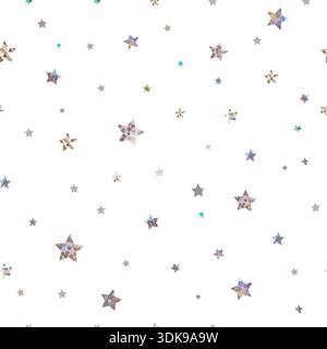 Shining stars seamless fabric design pattern Stock Vector
