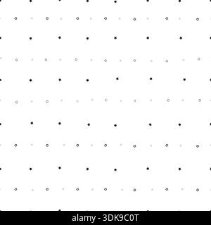 Cute black small scale stars seamless fabric pattern Stock Vector