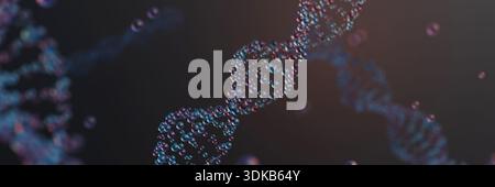 DNA 3D render science or medical background, DNA. molecule structure, Medical science concept Stock Photo