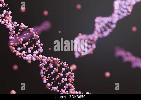 DNA 3D render science or medical background, DNA. molecule structure, Medical science concept Stock Photo