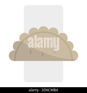 Dumpling icon. Fried pastry Vector. Dough snack symbol. Traditional food design. EPS 10. Stock Vector