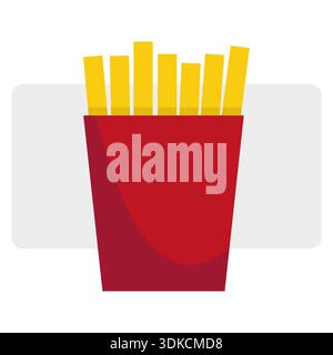 French fries icon. Potato snack Vector. Fastfood pack symbol. Salty food design. EPS 10. Stock Vector