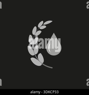Oil drop icon. Wheat ear symbol. Organic fuel Vector. Natural lubricant sign. EPS 10. Stock Vector