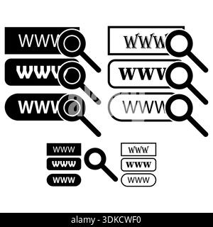 Website search icon. Internet address Vector. Browser navigation bar. Web URL symbol. EPS 10. Stock Vector