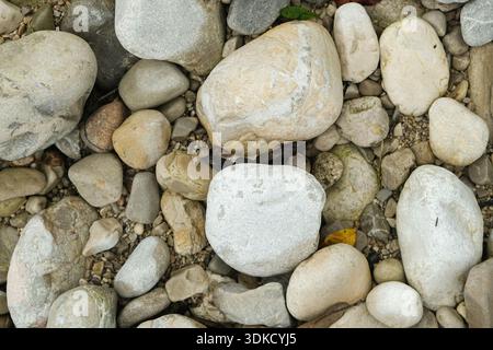 Natural River Stone Background and Texture. Stock Photo