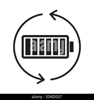Battery charge icon. Energy cycle symbol. Power accumulator Vector. Renewable source. Stock Vector