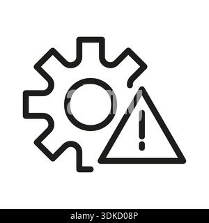 Setting error icon. Configuration warning symbol. System problem Vector alert. Gear maintenance issue. Stock Vector