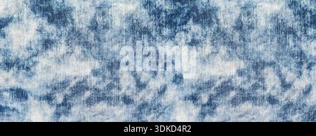 Acid wash denim showing blue and white mottled textile texture for background Stock Photo