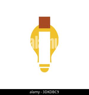 Letter I lamp icon in clean vector style, ideal for UI, web, apps, and branding. Represents lighting, idea, and alphabet concepts with minimal modern Stock Vector