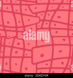 Seamless pattern representing biological cell tissue structure. Scientific concept for microbiology, medicine, or genetics. Minimalist vector illustra Stock Vector