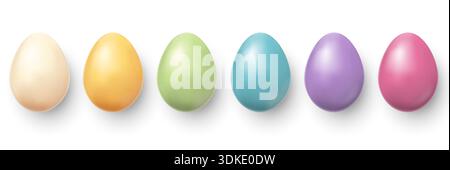 Set of three chicken eggs of different color Stock Vector