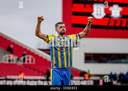 Southampton fan celebrates a goal during the Championship match between ...
