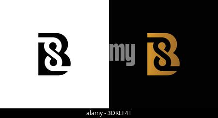 Modern and unique letter BS initials logo design Stock Vector