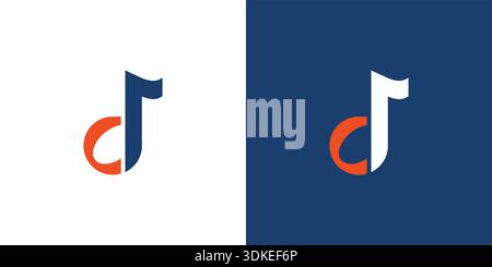 Modern and unique C initials music logo design Stock Vector