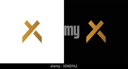 Simple and strong letter X initials logo design Stock Vector