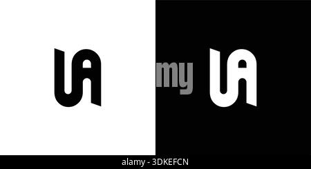 Modern and unique letter UA initials logo design Stock Vector
