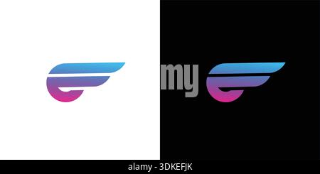 The e fly logo design is modern and unique Stock Vector