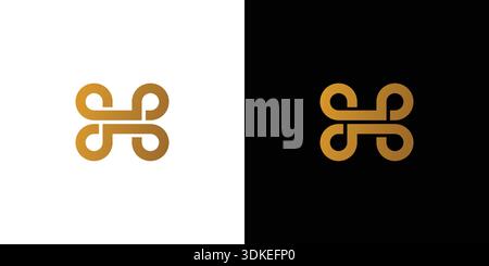 The H Infinity logo design is modern and luxurious Stock Vector