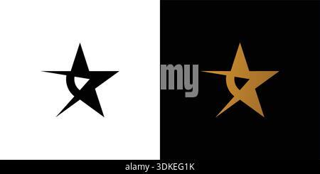 The pencil star logo design is unique and modern Stock Vector