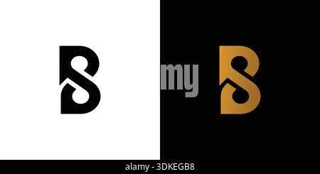 Unique and modern  BS initials logo design Stock Vector