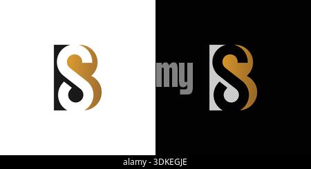 Unique and modern letter BS initials logo design Stock Vector