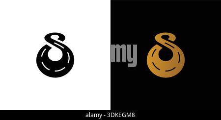 Unique and modern the infinity street logo design with the initial letter S Stock Vector