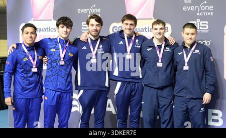Mens 3m Synchro bronze medalists Great Britain’s Ross Haslam and Leon ...