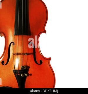 1937 old violin on the white background Stock Photo