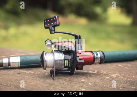 Modern fishing rod Stock Photo