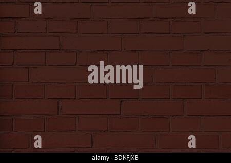 Red brick wall, dark background for design. Part of red painted brick wall. Empty Stock Photo