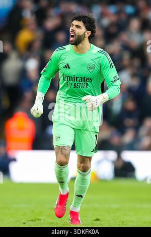 David Raya Of Arsenal during the Leeds United v Arsenal Premier League ...