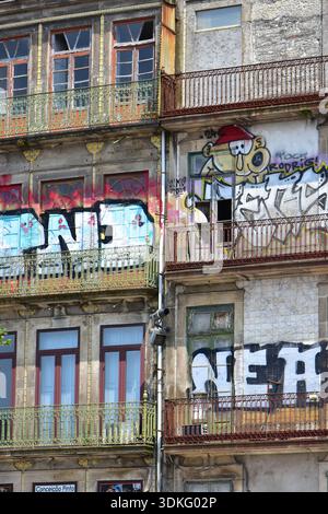 Porto Ribeira District Facades Featuring Balconies Windows And porto-ribeira-district-facades-featuring-balconies-windows-and