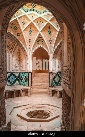 Traditional old bath in one of the old homes in Kashan, Iran Stock Photo
