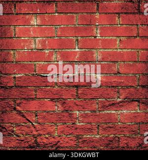 Grunge photo of old red brick wall Stock Photo