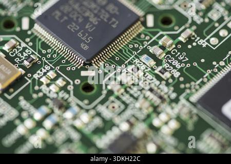 TIMISOARA, ROMANIA - MARCH 30, 2019: Close-up of a microprocessor Stock Photo