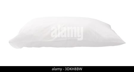 One white pillow is isolated on white background with clipping path. Stock Photo