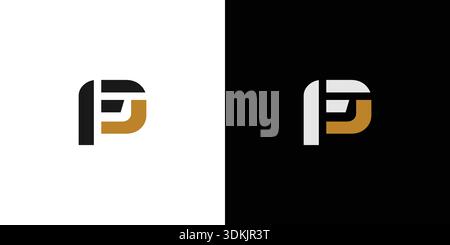 Modern and unique letter FP initials logo design Stock Vector